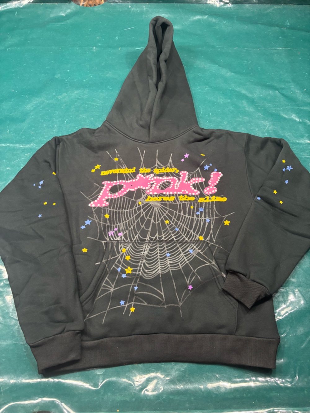 Sp5der Hoodie Pink Size M 100% Cotton never worn 1-1